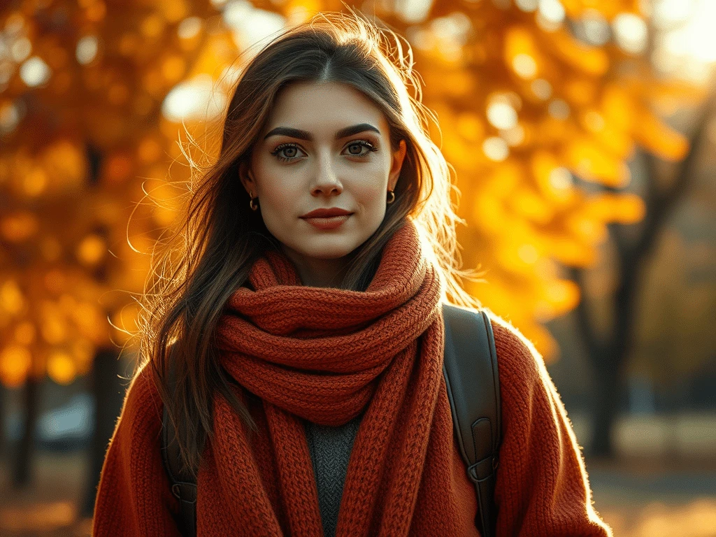 woman in fall clothing 