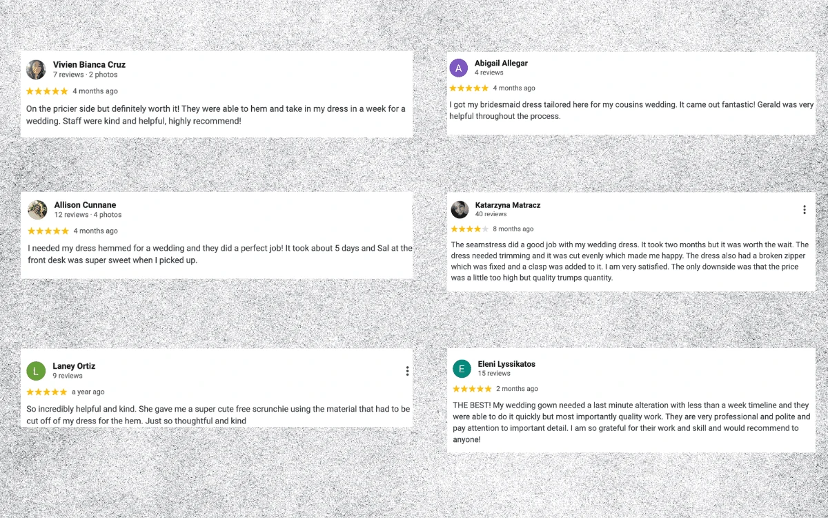 Dress tailor near me reviews