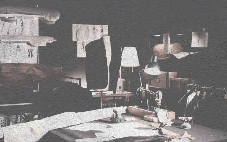 Master tailor handcrafting garments in a bespoke clothing workshop in NJ