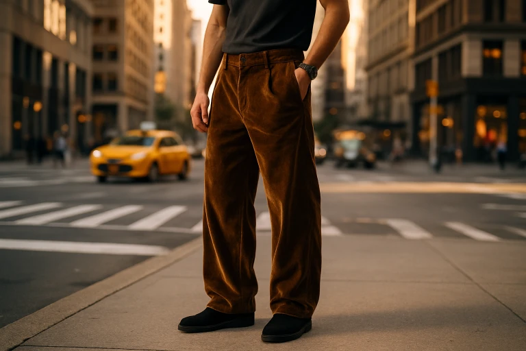 velvet trousers trend 2025